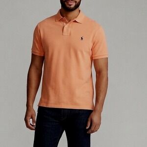 Polo Ralph Lauren Mens XL Classic Fit Short Sleeve Pique Polo Shirt Orange